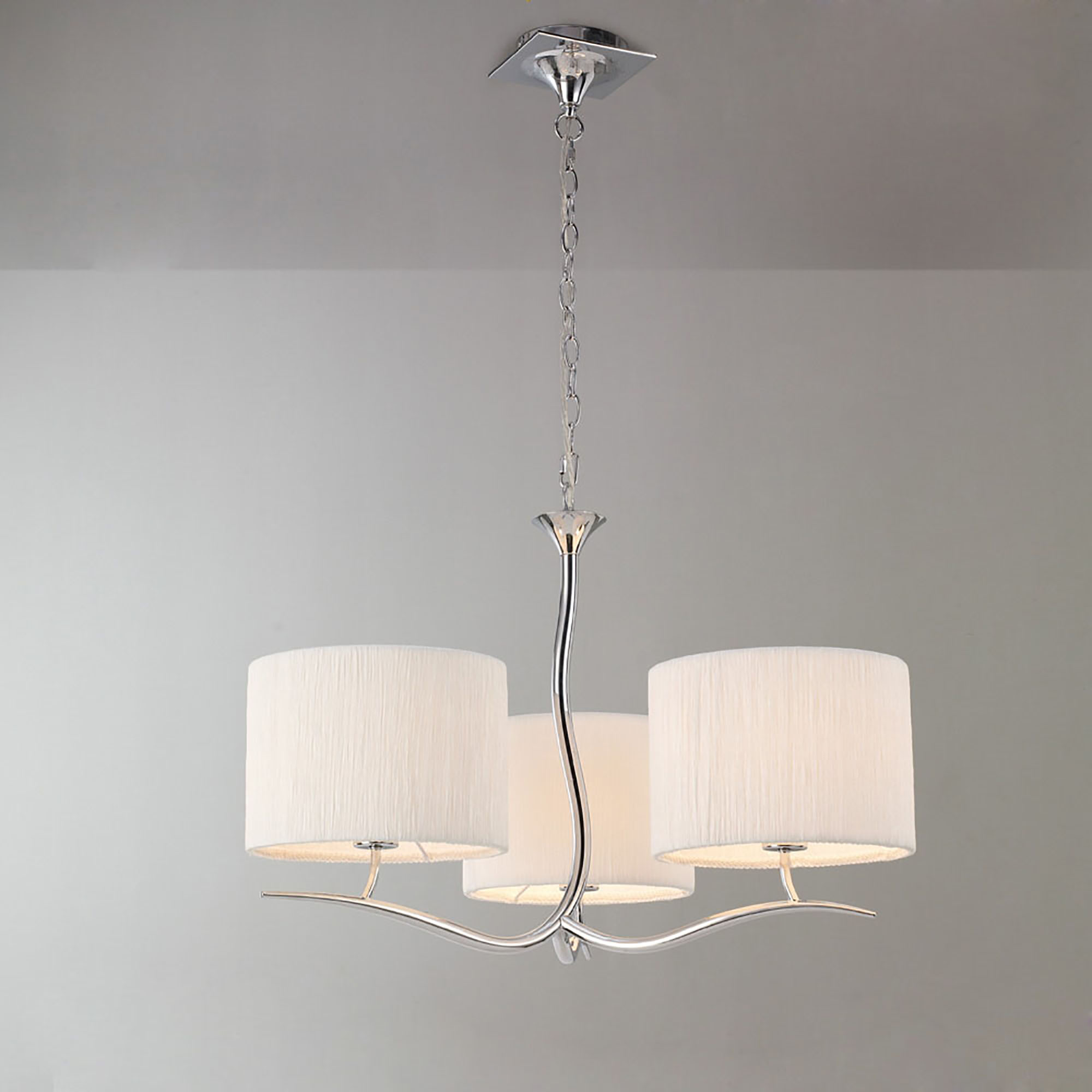 Eve Polished Chrome-White Ceiling Lights Mantra Multi Arm Fittings